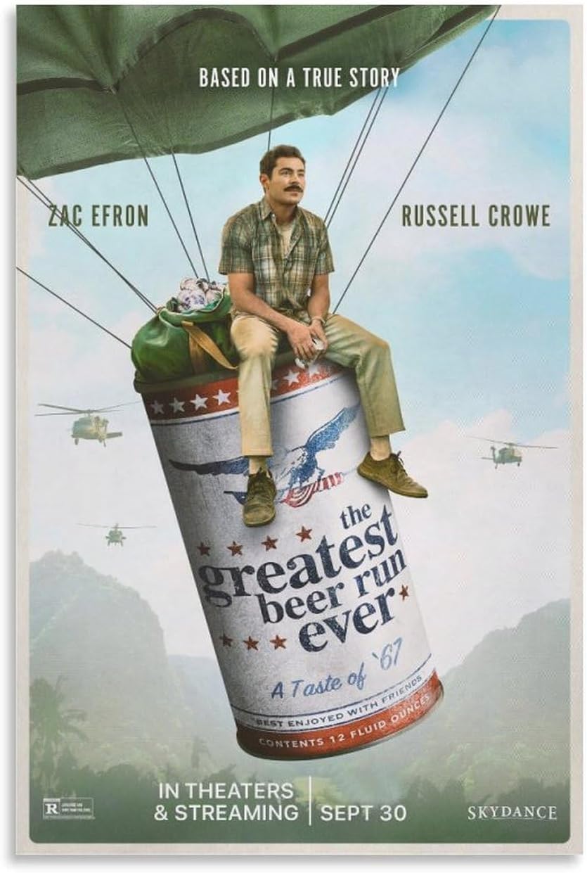 Wall Art Prints Movie Posters The Greatest Beer Run Ever Drama Movie Posters for Room Aesthetic Canvas Art Poster And Wall Art Picture Print Modern Family Bedroom Decor Posters 08x12inch(20x30cm)