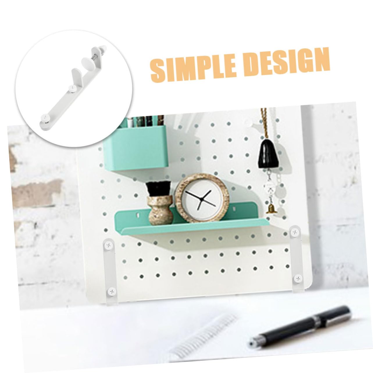 LIFKICH 2pcs Desktop Stand Pegboard Fixing Stand Pegboards Display Stand Tabletop Pegboard Display Stand Tabletop Pegboard Supplies Pegboard Panel Support Bracket Peg Board Iron White