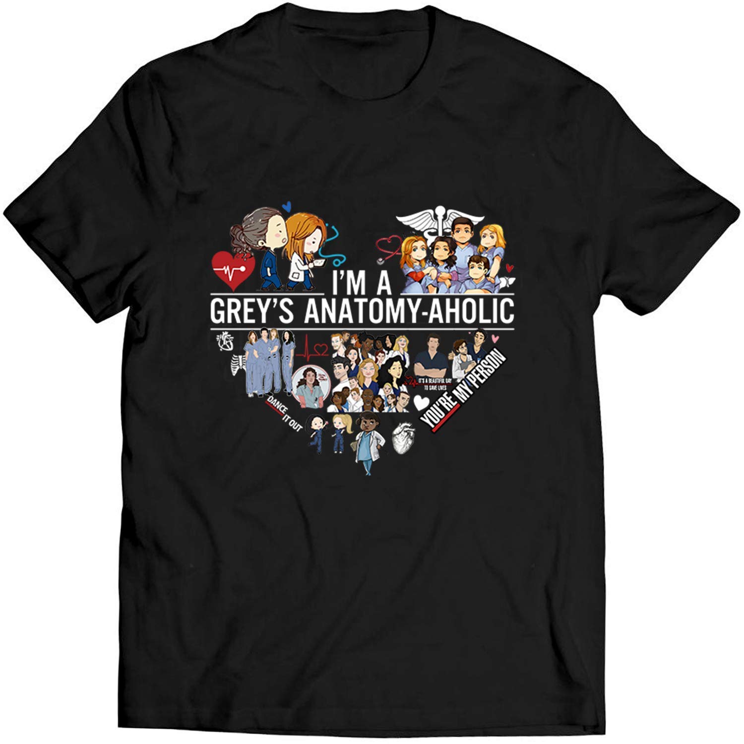 APSRA TRADER Grey's Anatomyaholic Funny T Shirt Grey's Anatomy Cotton T-Shirt - Regular Fit, Printed T-Shirts for Men 3740