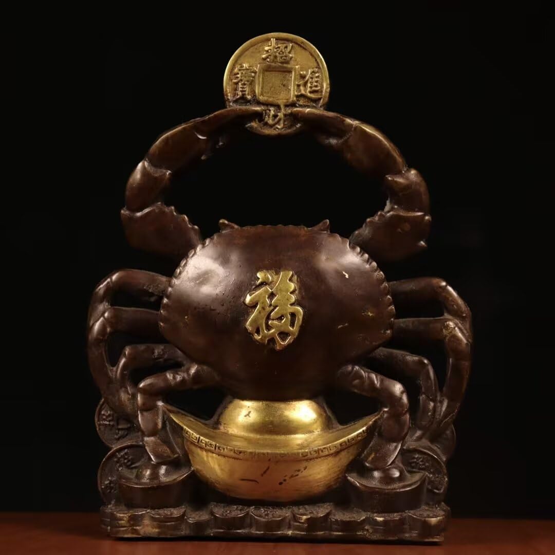 GLETSF Copper Chicken Statue Charming Zodiac Rooster Sculpture Wealth Chicken Crafts Home Workspace Living Room Decoration 4.3 * 5.4 * 4.7IN 1.7LB,22#-9.8 * 7.1 * 11.8IN 7.7LB