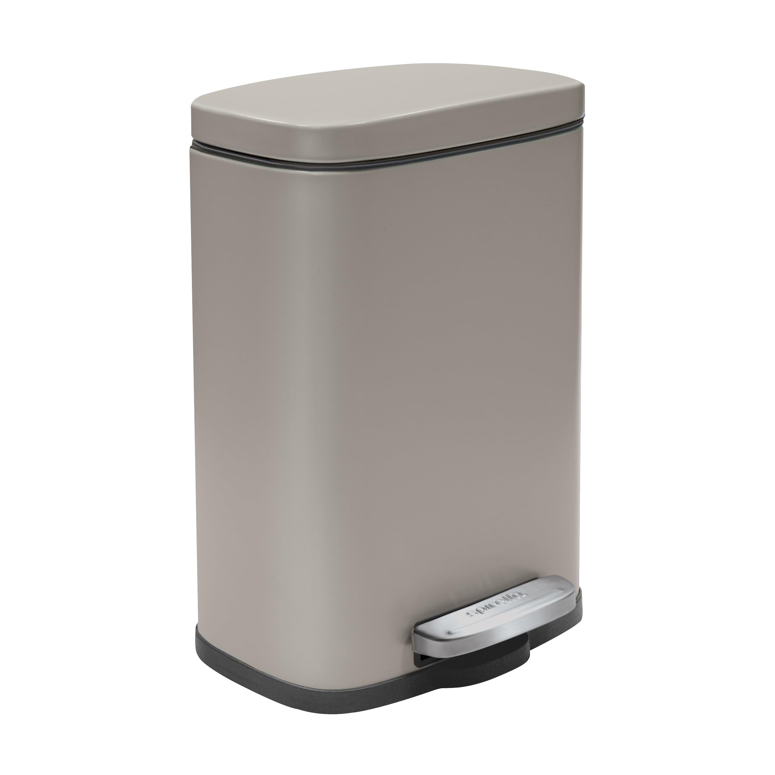 Spirella SP2701 12 Litre Soft Close Waste Bin with Pedal in Taupe Plastic