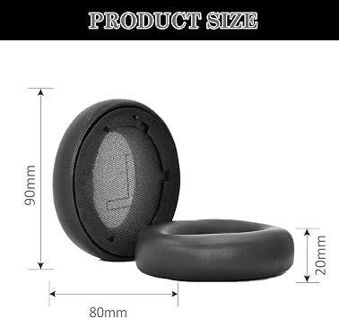 Aiivioll for Anker Soundcore Life Q20/Q20i/Q20+/Q20BT Headphones Earpads Cushion Repair Parts with Protein Skin and Memory Foam(Black)
