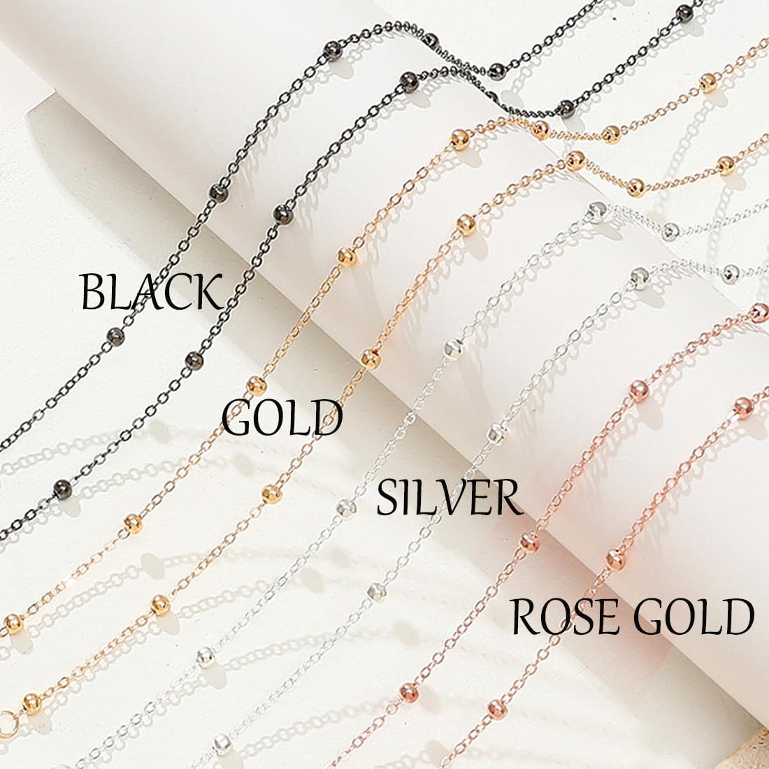 TuNan 3PCS Metal Lanyards Necklace with Clips Retractable for Id Badges Beaded Design Lanyards for Women Girls Teachers (Black - Image 2