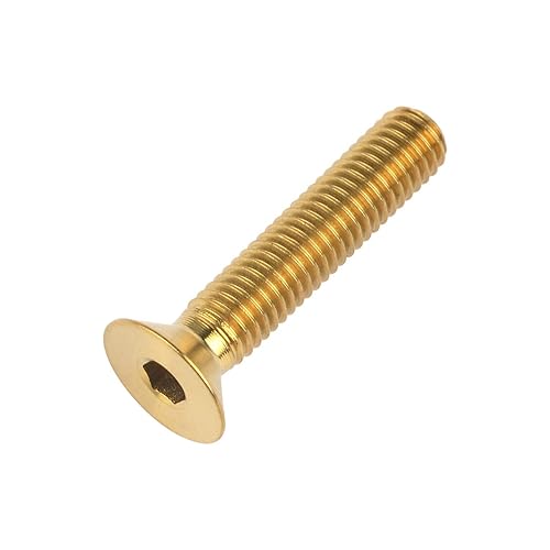 Miniatura 5 de Titanium Ti M5x10 12 15 20 0.984 in cabeza plana avellanada Tornillos hexagonales Tornillos de cabeza plana avellanados (M5x25mm, dorado)