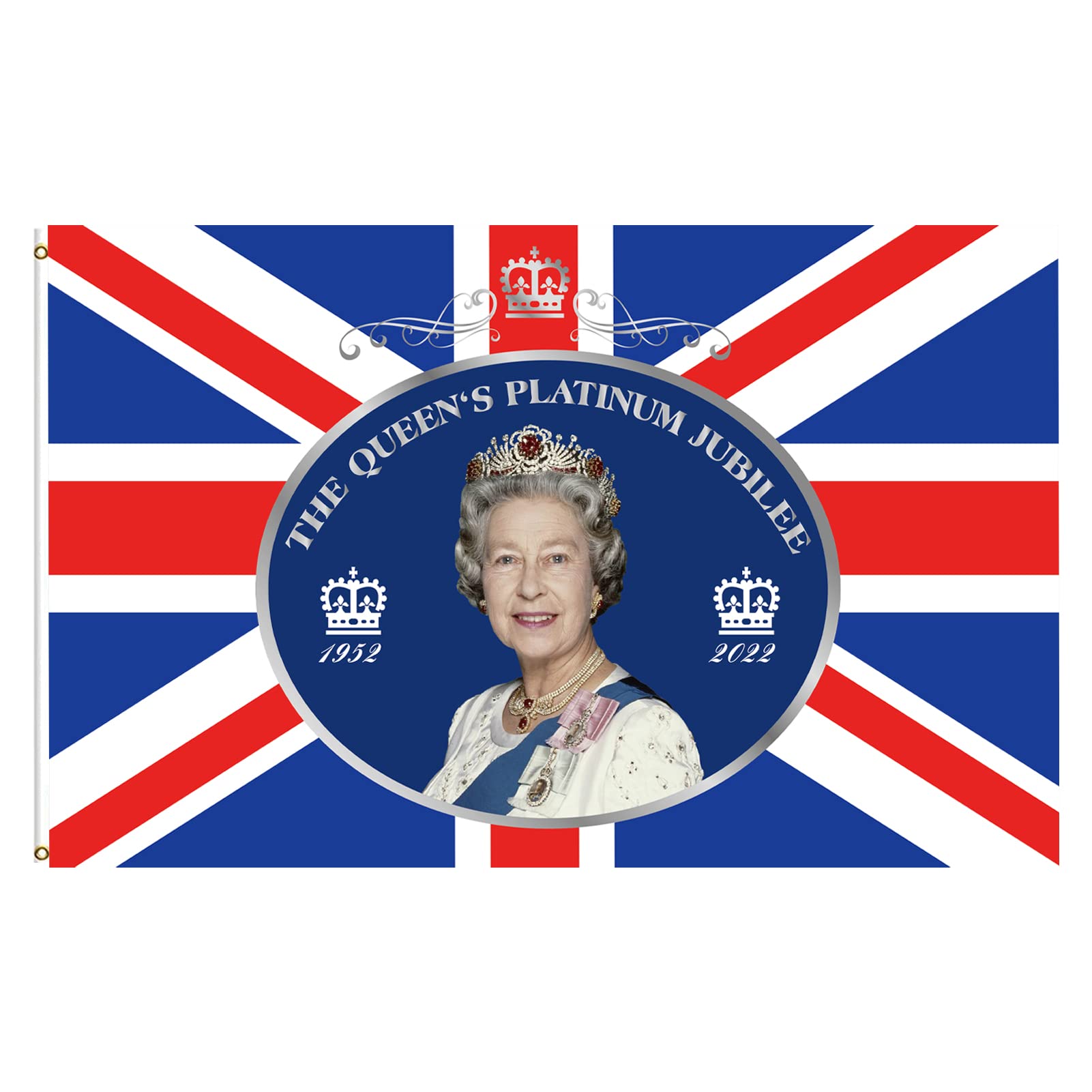 Buy Queen Platinum Jubilee Decorations 2022, 5ft X 3ft Platinum Jubilee