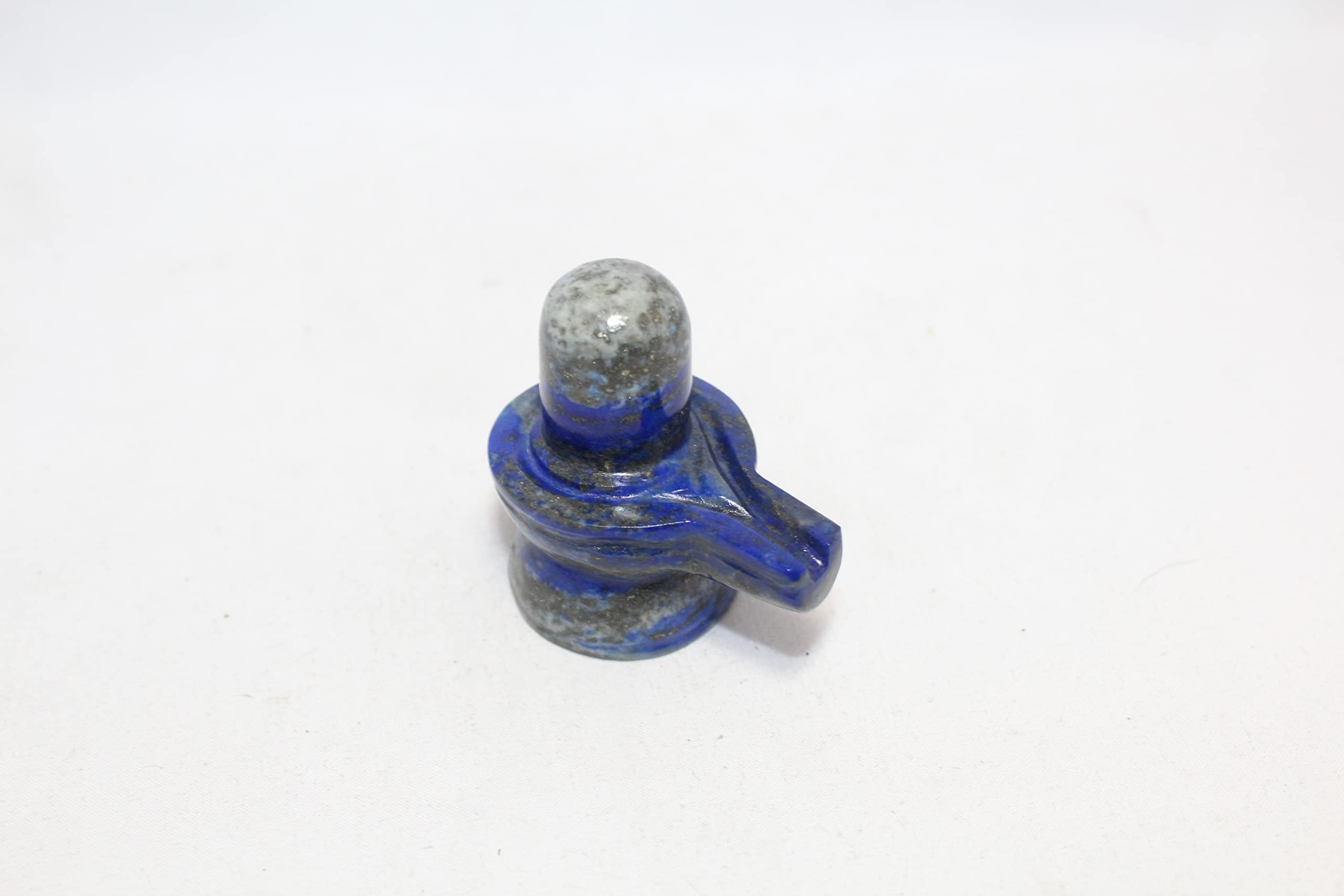 Statue Shivling Shiv Shiva Lingam lapis lazuli bleu fait main E68