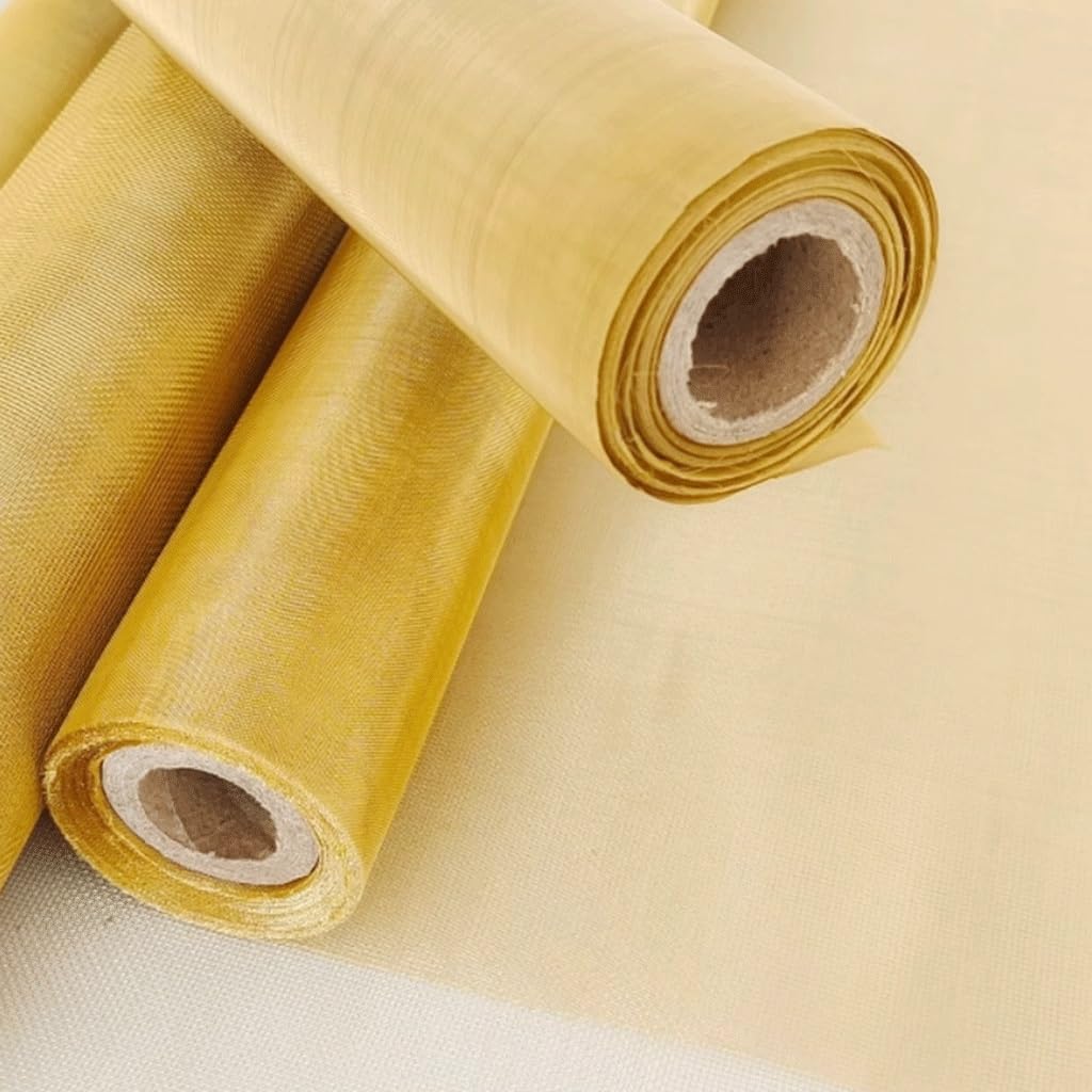 Copper Mesh 100cmx50cm, for Home Garden Copper Brass Woven Wire Shielding Mesh Metal Net Fine Brass Mesh Accessories(10Mesh 2.3mm)