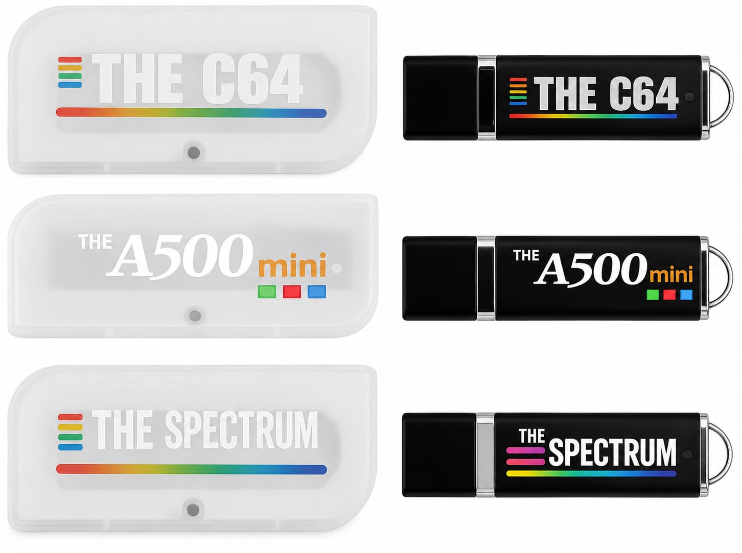 Retro USB Collection Pack - Consola de videojuegos C64 A500 Mini Spectrum