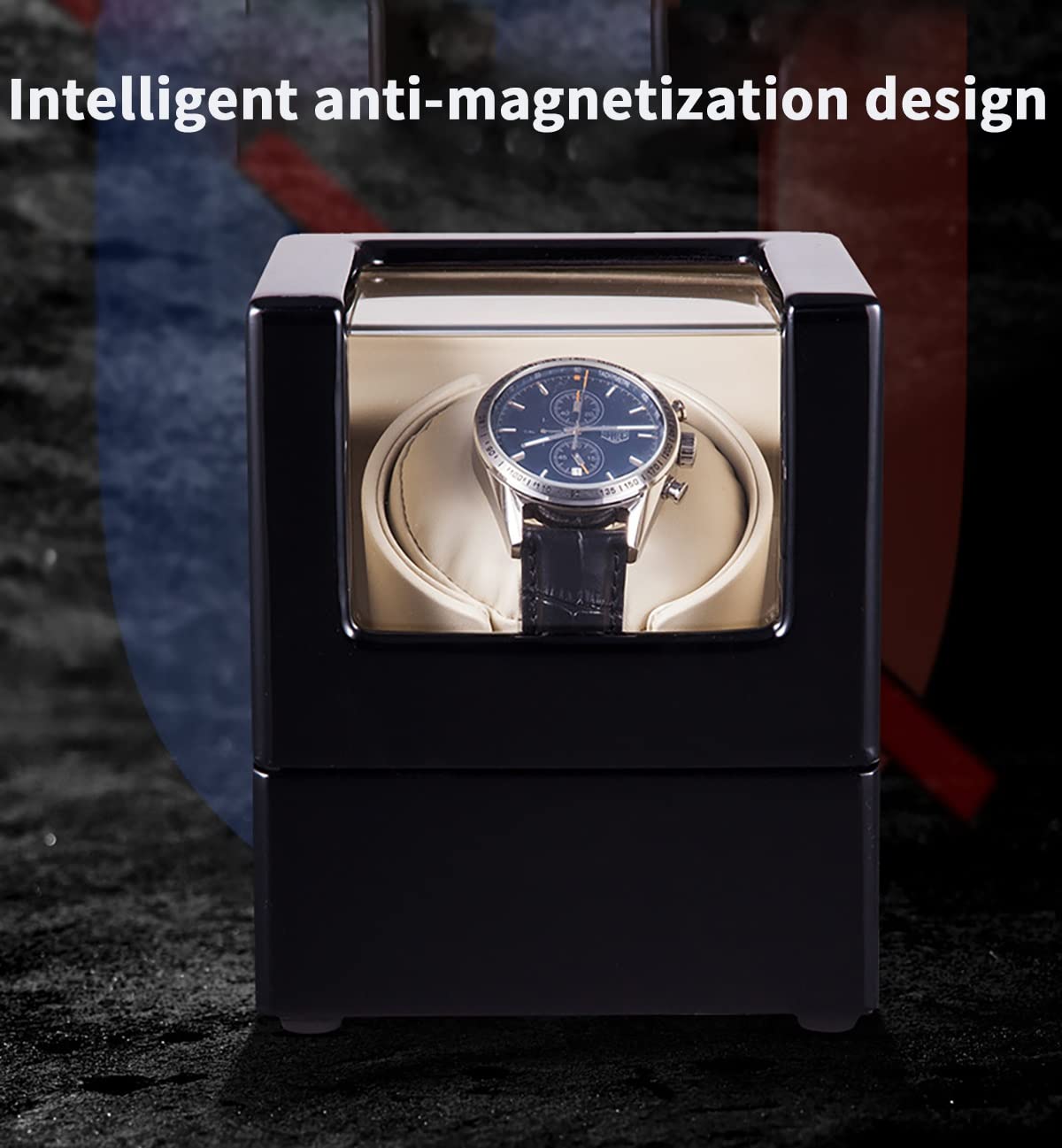 PAHION Automatische Uhrenbeweger Für 1 Bis 2 Uhren Mit Leisem Motor Vitrine Für Herren- Und Damenarmbanduhren Luxuriöse Uhrenaufbewahrungsbox Aus Holz