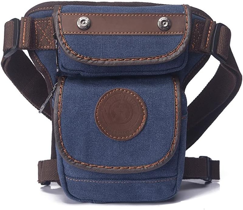 Canvas Waist Pack Drop Leg Bag for Men Women,Military Tactical Fanny Pack Thigh Pack Pouch for Hiking Climbing Cycling.
