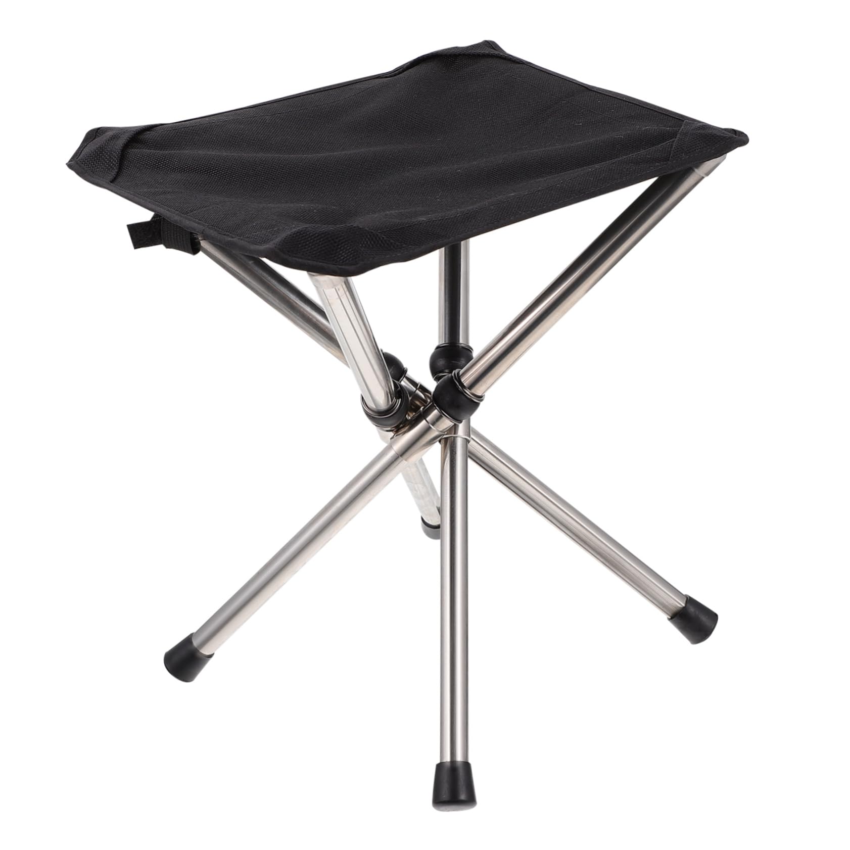 Mikikit Sgabello Pieghevole Telescopico Portatile da Campeggio Nero | Acciaio Inossidabile, Viaggio e Spiaggia, 1 Pezzo, Sedia da Esterno Pratica e Compatta