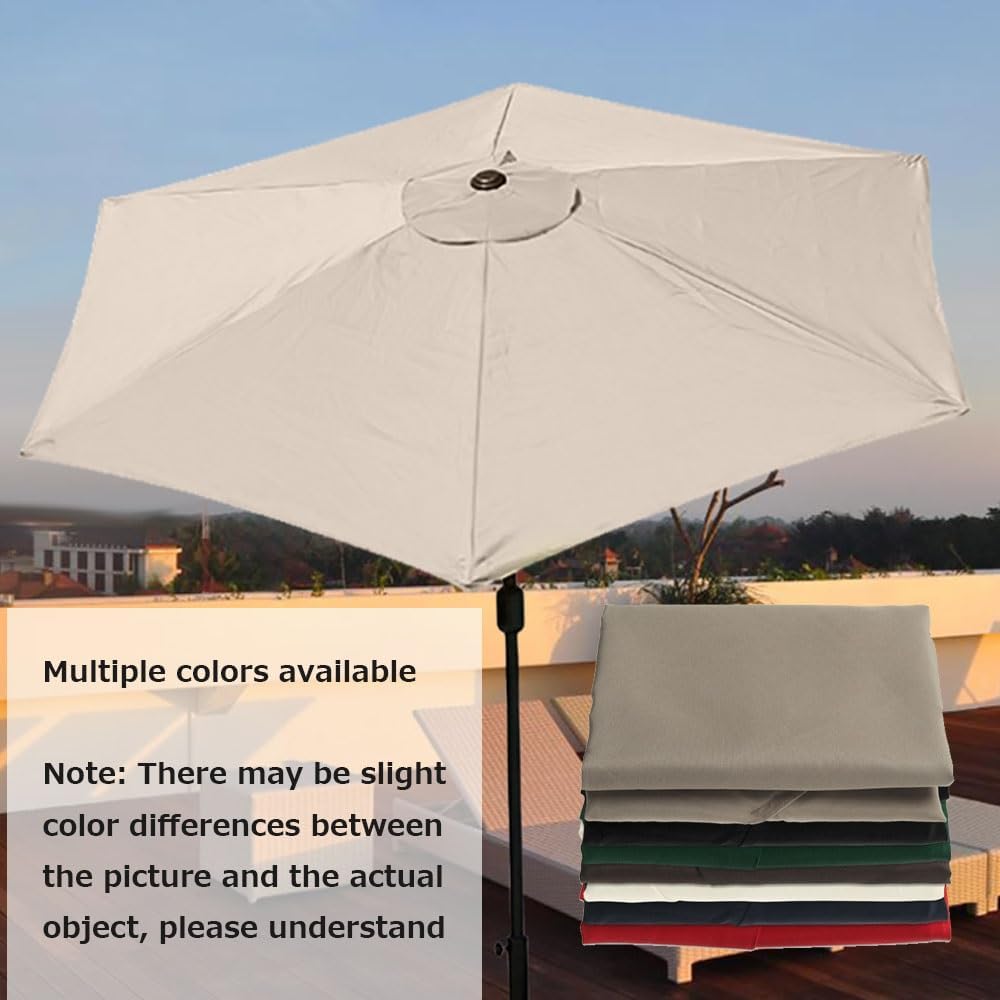 6.5ft 7.5ft 9ft 10ft Umbrella Replacement Parasol Canopy 6/8 Ribs Patio Umbrella Replacement Top Outdoor Stall Umbrella Canopy Cover (Color : Dark Green, Size : 3.0m/10FT-8Ribs)