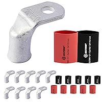 Vista 11 de SELTERM 25 piezas de lengüetas de cable de batería de cobre estañado de grado marino de 2/0 AWG de 3/8 pulgadas, terminales de anillo de calibre 00