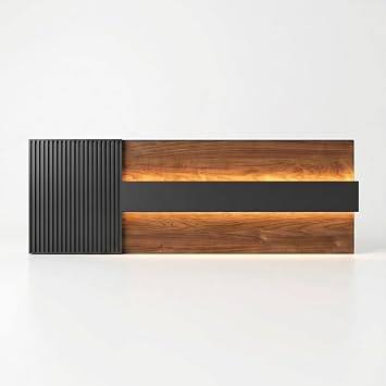 78" Modern Reception Desk with LED Light & Mobile File Cabinet