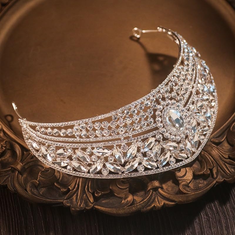 Corona di Cristallo Diadema nuziale di cristallo Corona Principessa compleanno for adulti per la festa