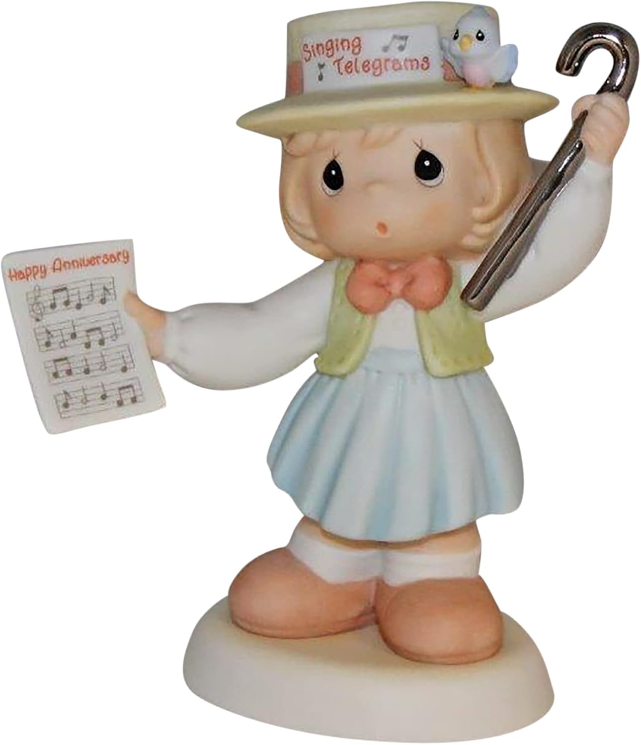 Precious Moments "Happy Anniversary" Girl with Singing Telegram Figurine 804444
