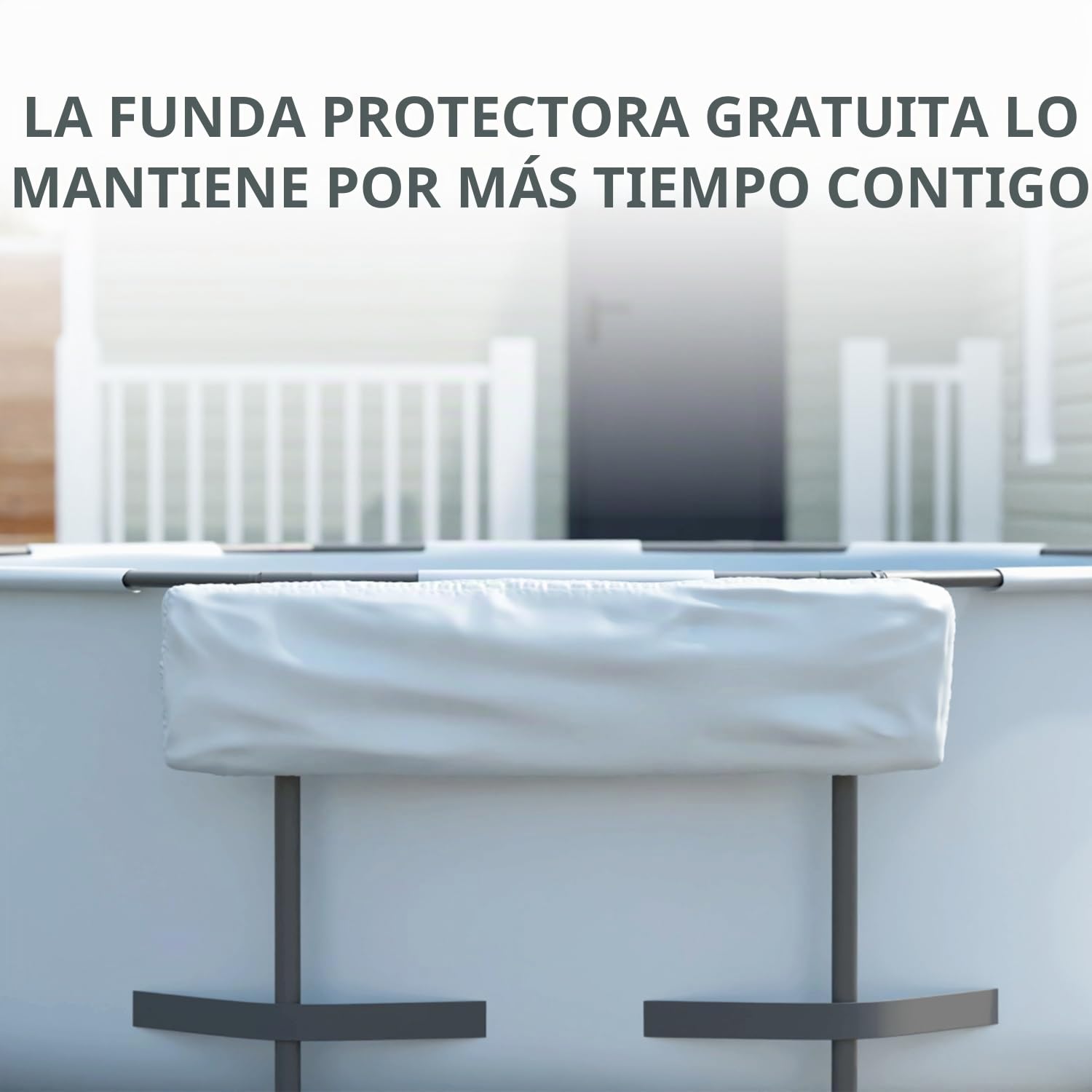 ECO POOLTECH Mesa de Bar de Piscina, Bandeja de Piscina 2 en 1 con 5 Portavasos, Plegable para Piscina Fuera del Suelo, Accesorios de Piscina indispensables