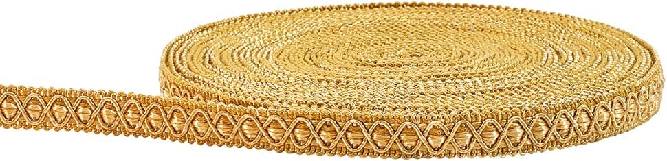 12.5 Yards Braid Fabric Trim 1/2 Inch Polyester Ribbon Woven Fabric Trim Decorative Gimp Ribbon Clothes Accessories for DIY Sewing Crafts Pillowcase Hat Curtain Wedding Decoration