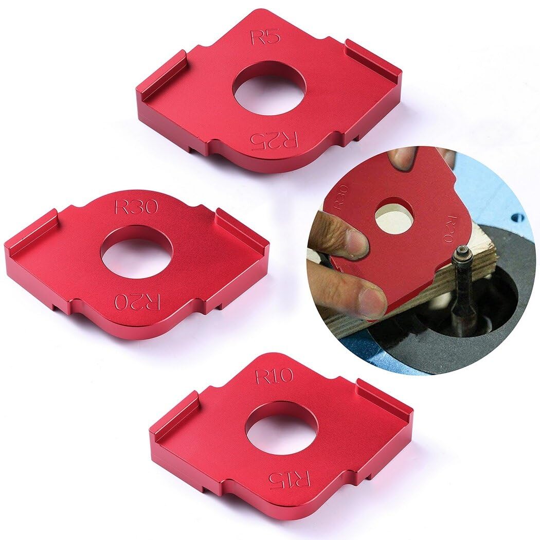 Aluminium Alloy Router Templates for Radius Jig, 3-Pack, Woodworking Corner Rounding Bit Template Set Sizes R5 to R30
