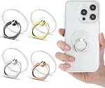Porte-dents transparent, 4Pcs Support de support de téléphone cellulaire Kickstand, Grip universel 360 Kickerstand pour la rotation