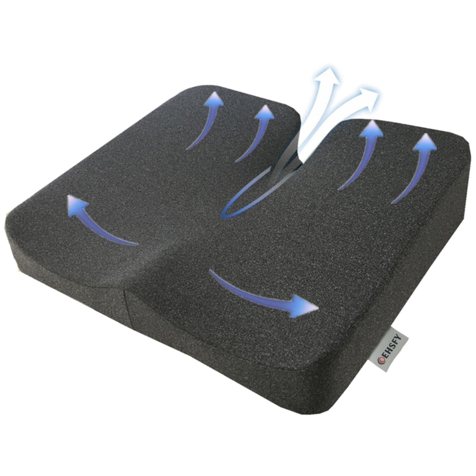 COEHSFY Cojines De Asiento para Sillas De Oficina, Almohadillas De Espuma Viscoelástica para Aliviar La Presión, Almohada Cómoda para El Coxis para Sillas, Asientos De Coche, Silla De Ruedas (Gris)