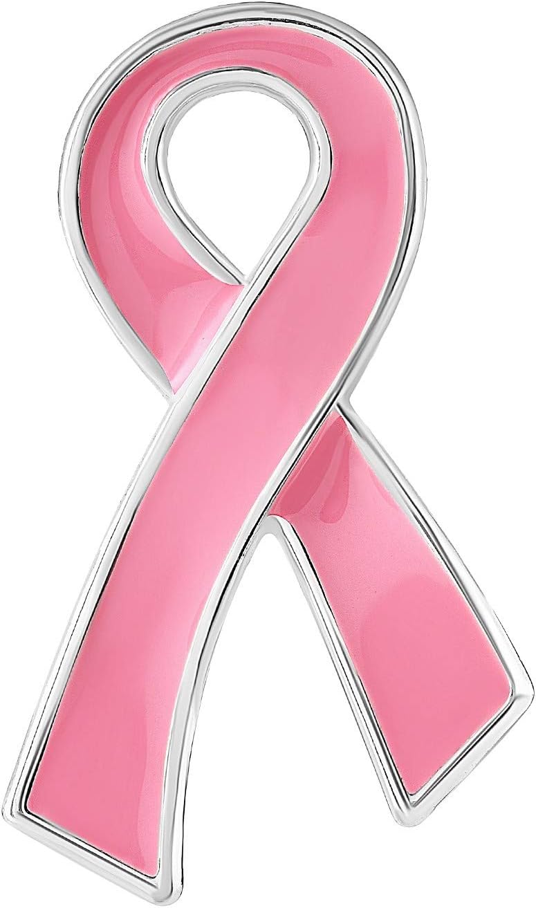 25 Pack Breast Cancer Awareness Pink Ribbon Pins