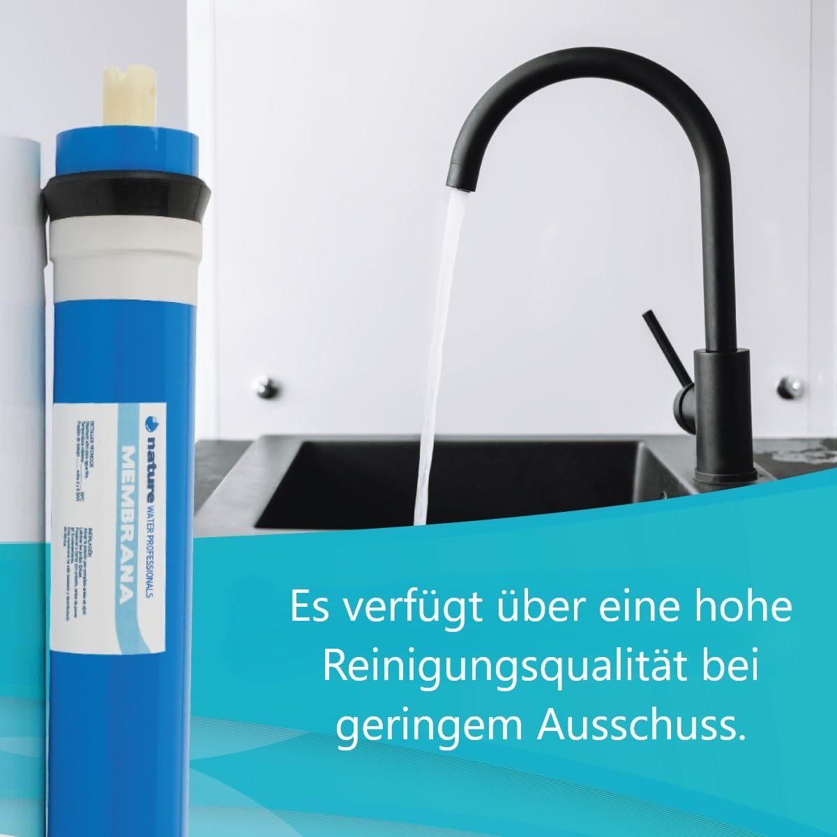Ideale Membran für Umkehrosmose – 75 GPD – Beseitigung anorganischer Salze, Schwermetalle, organischer Stoffe und chemischer Materialien – Nature Water Professionals