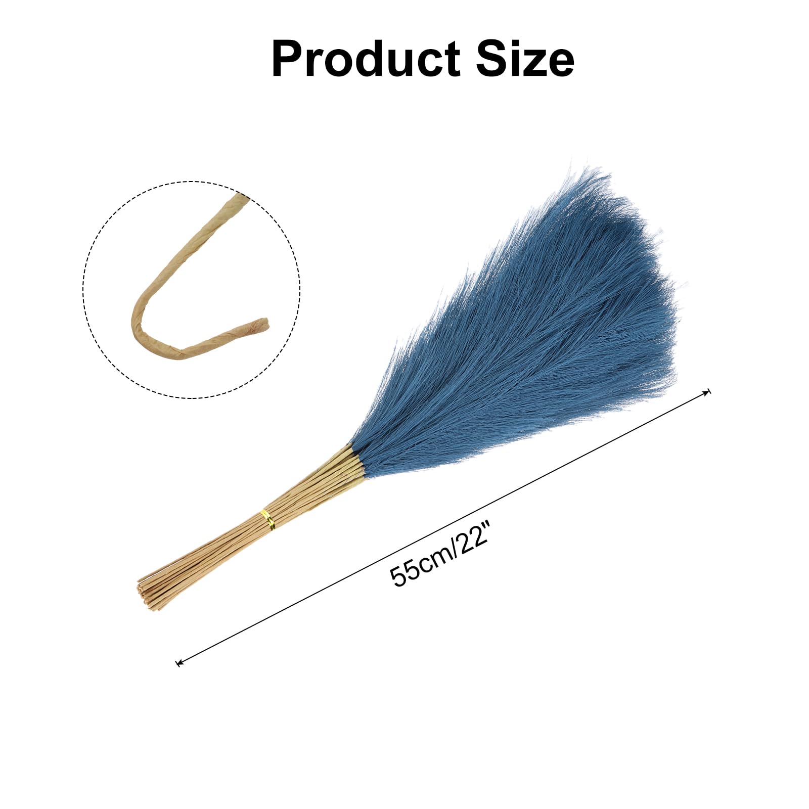 QUARKZMAN 50pz Finto Erba Pampa 22 Pollici Erba Pampa Soffice Blu Navy | Decorativo