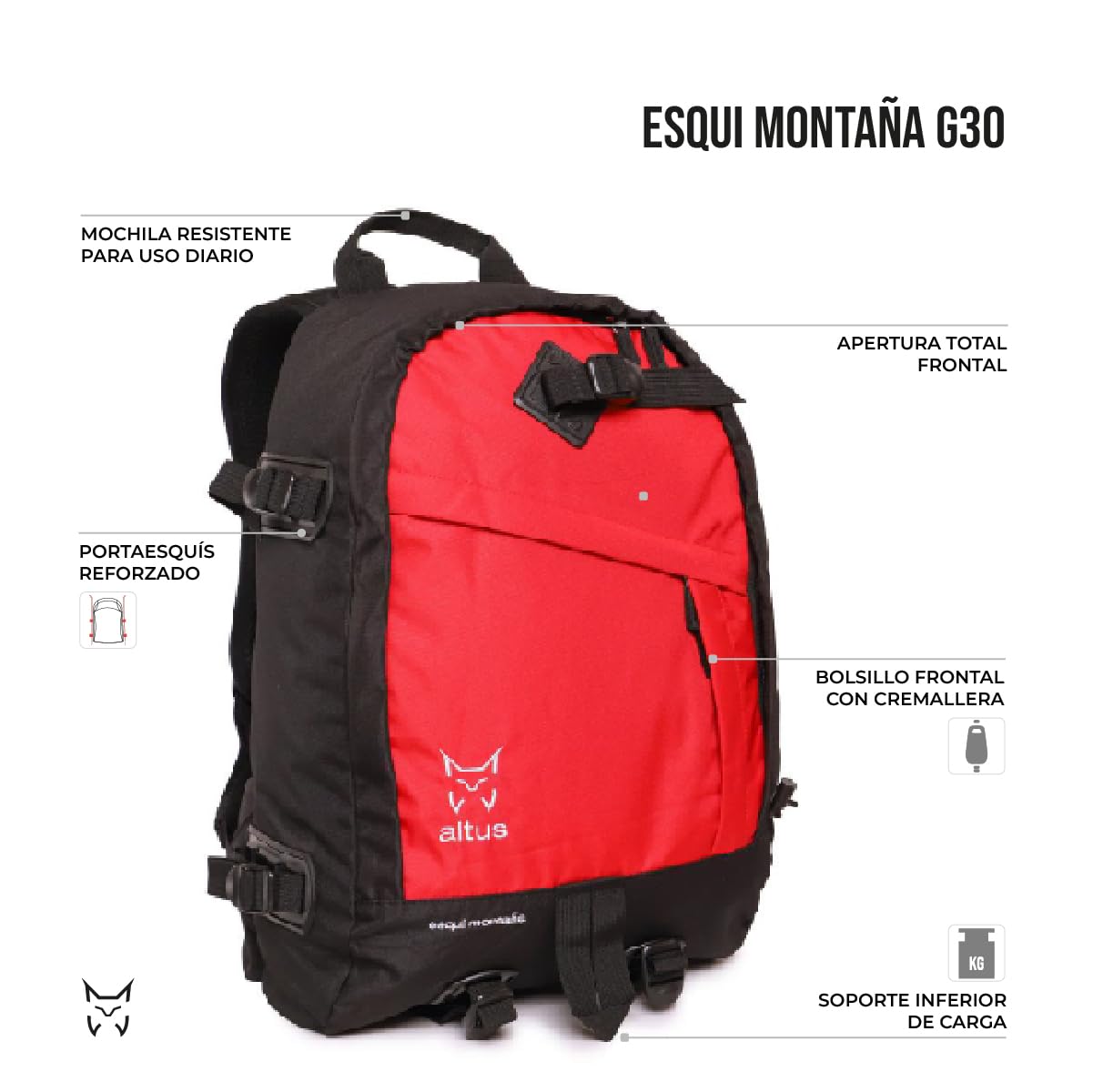 ALTUS Esquí Montaña Mochila Unisex adulto (Pack de 1)