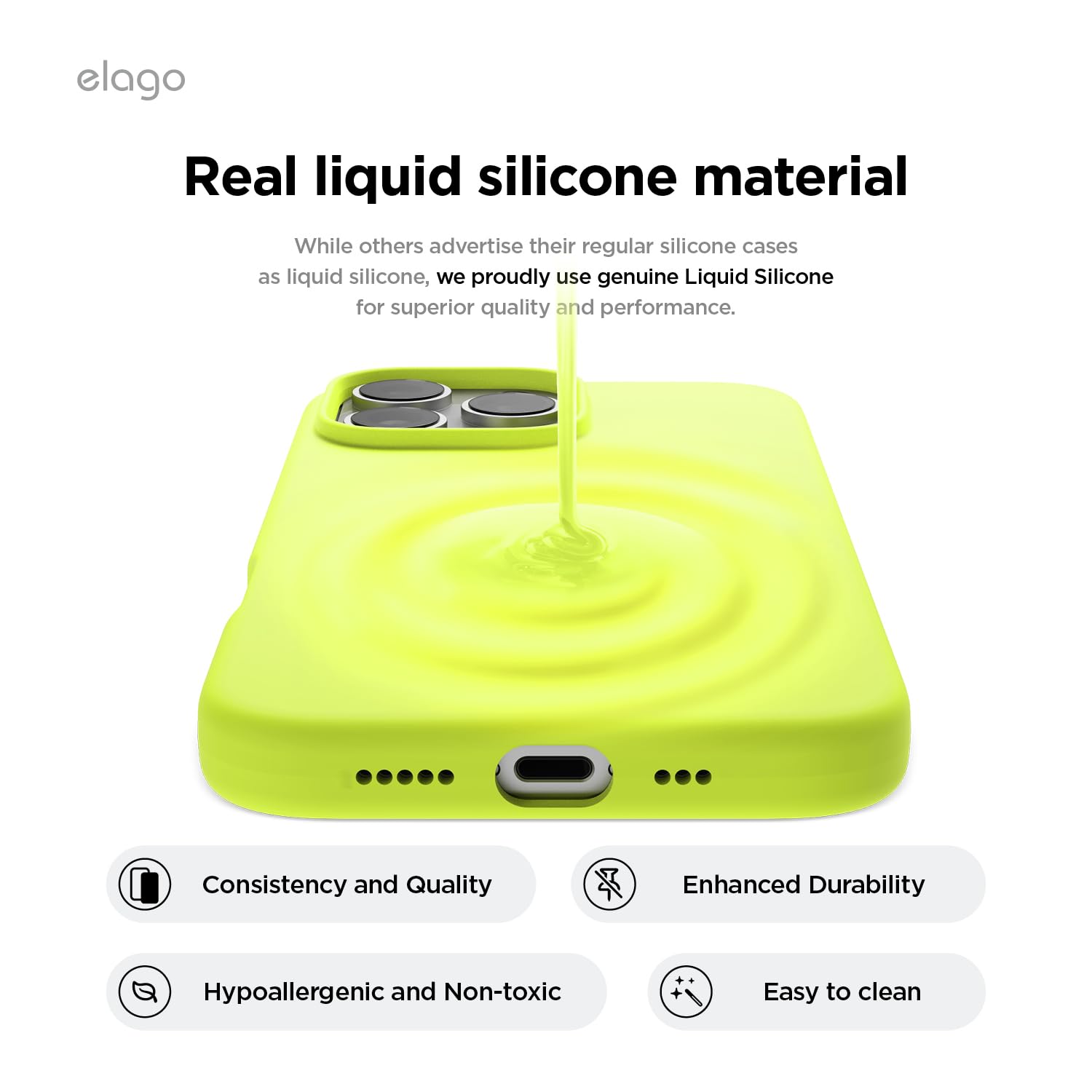 elago Compatible with iPhone 16 Pro Case, Premium Liquid Silicone Case, Full Body Protective Cover, Shockproof - Image 3