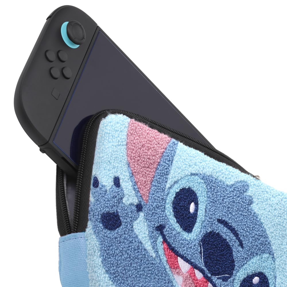 Premium Style 携帯ゲーム用ディズニーキャラクター サガラ刺繍 ポーチ SWITCH2対応 (スティッチ)