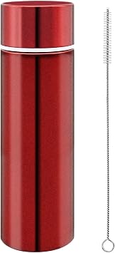 150ml Mini Water Bottle, Small Insulated Stainless Steel Purse Bottle, Small Leak-Proof Pocket Water Bottle with Straw Cleaning Brush, Women Slim Water Flask Keeps Drink Cold&Hot for Travel, Red