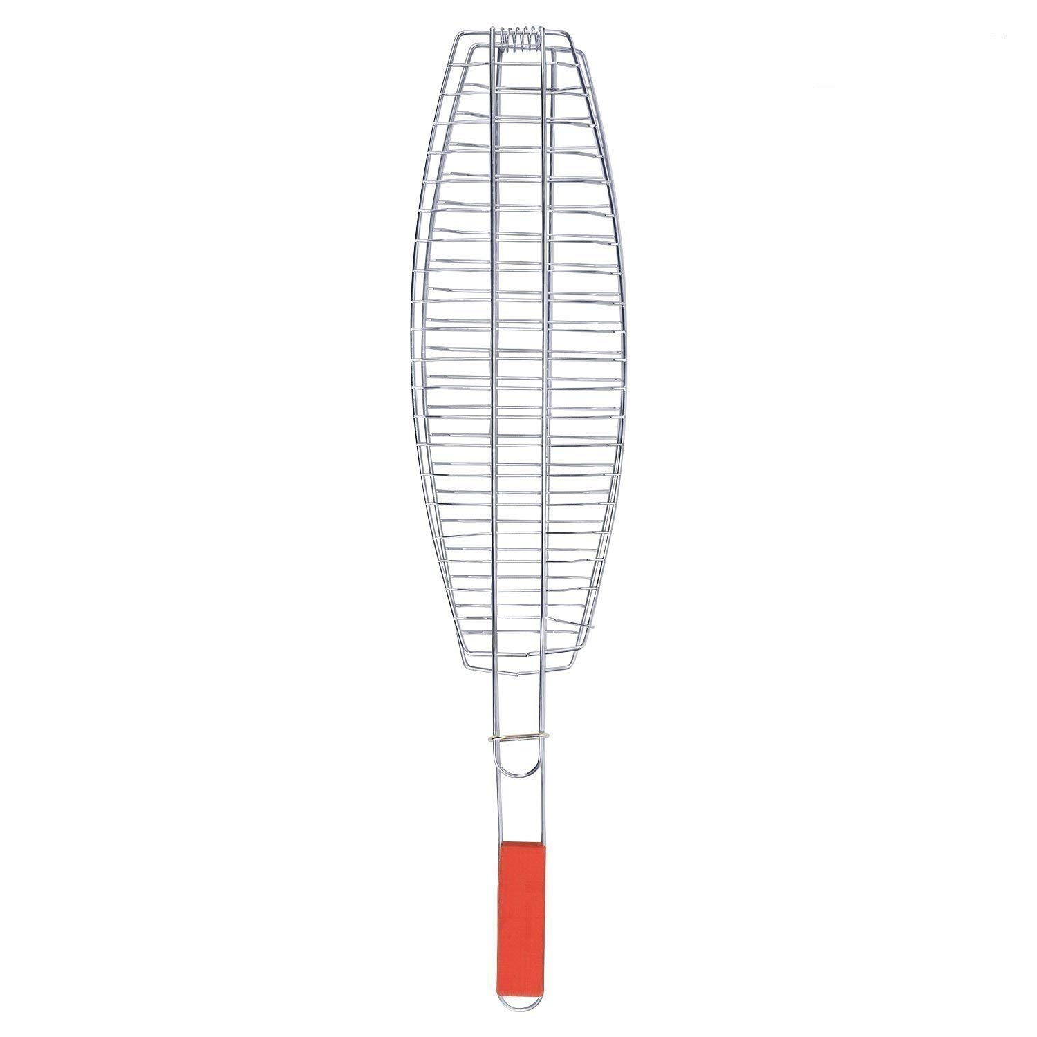 Sukhnidhi Stainless Steel BBQ Fish Grill Barbecue Net Basket.