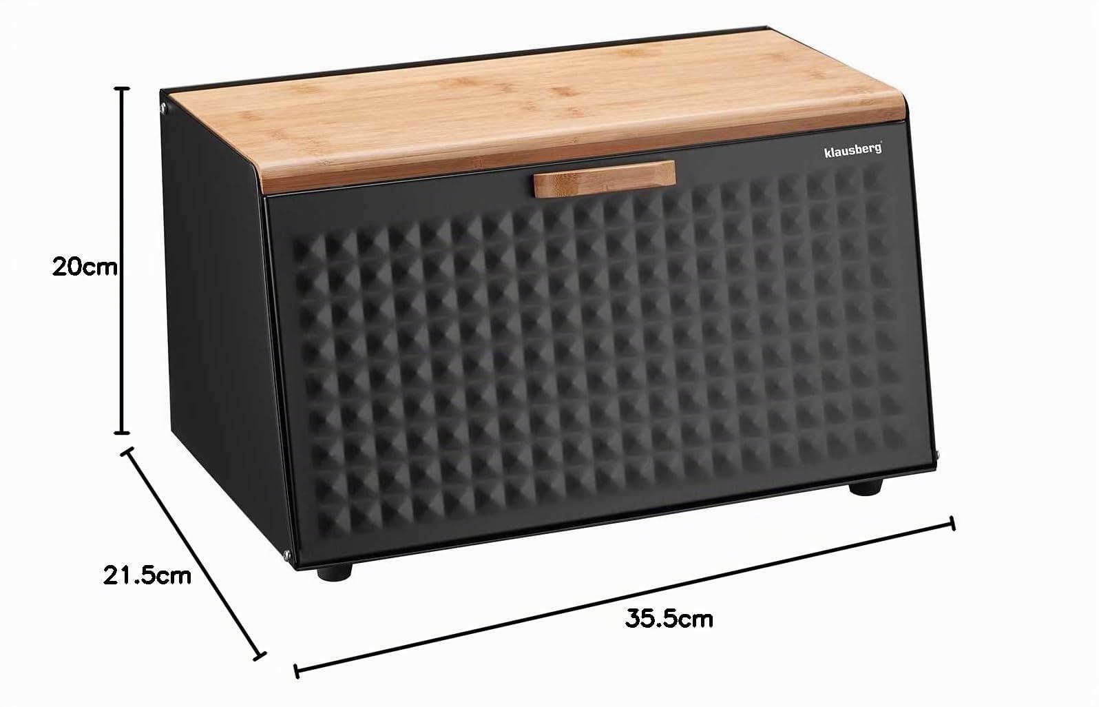 KLAUSBERG KB-7467 - Panera (madera y acero inoxidable), color negro