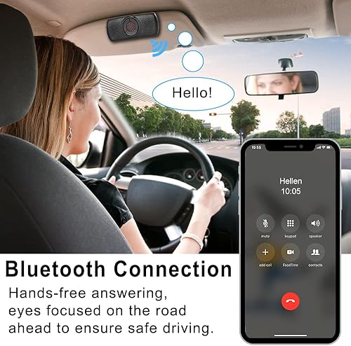 Miniatura 3 de SKYBESS Altavoz Bluetooth para automóvil para teléfono celular, kit de manos libres Bluetooth portátil inalámbrico en el altavoz del automóvil,