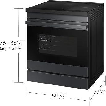 Samsung NSI6DG9500MT 30 Bespoke Smart Slide-In Induction Range 6.3 cu ft Oven, 4 Induction Elements, Ambient Edge Lighting, Air Fry & Sous-Vide, Matte Black Steel