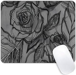 Floral Cute Flower Aesthetic Rose Black Floral Mouse pad Customized Mousepad Non-Slip Rubber Base Mouse Pads for Computers Laptop Office Desk Accessories Mouse pad