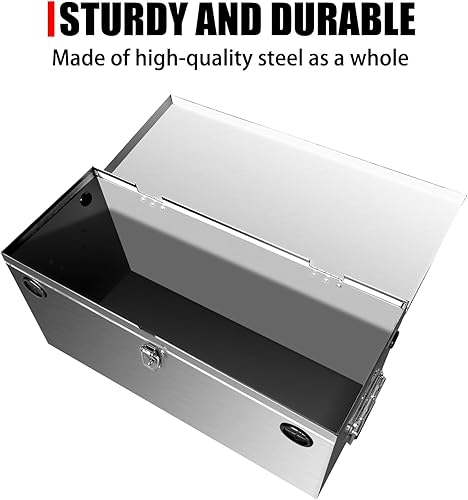 Miniatura 3 de Caja de batería de 12 V para cocheRVmarina, kit de reubicación de batería de acero inoxidable para remolque, barco, motor de arrastre, kayak (caja