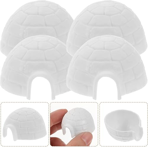 Miniatura 8 de Zerodeko Juego de 6 figuras de iglú, juguetes polares realistas, juguetes en miniatura, figuras de iglú ártico, mini iglú ártico, juego de juguetes