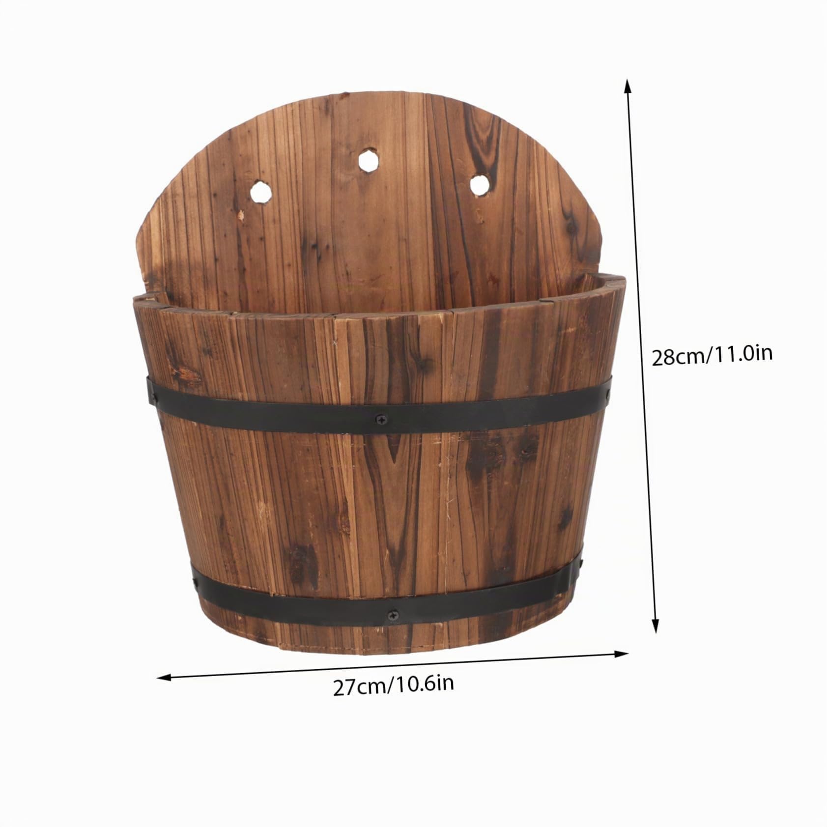 Vaso da Fiori Sospeso in Legno per Esterni e Interni, Portavaso da Parete Salvaspazio, Fioriera da Appendere al Muro per Balcone, Decorazione Contemporanea e Resistente