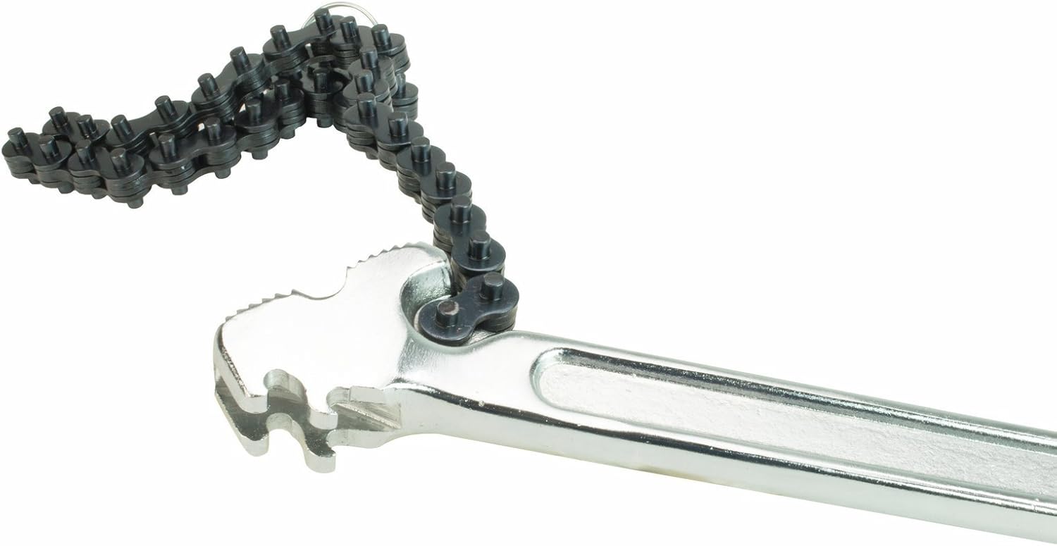 Steel Dragon Tools 15" Steel Chain Pipe Wrench 40223 with 19" Chain 40223 5" Capacity