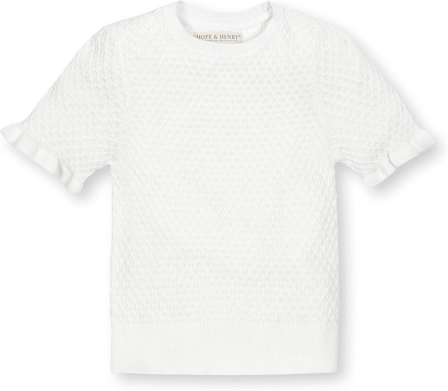 Hope & Henry Girls' Short Sleeve Sweater Top