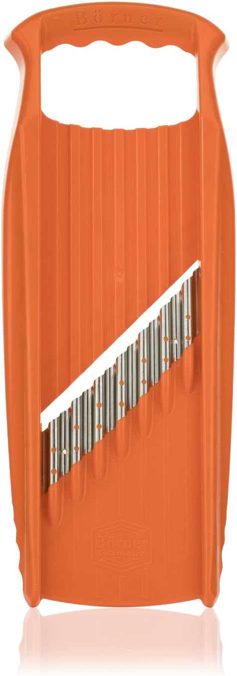 Börner Wave-Waffle XXL Powerline Crinkle Cut Vegetable Slicer (Orange) • Slicer for XXL Wave & Waffle Cut • Wavy Vegetable Cutter • Slicer for Lattice Potatoes & XXL Wavy Potato Fries
