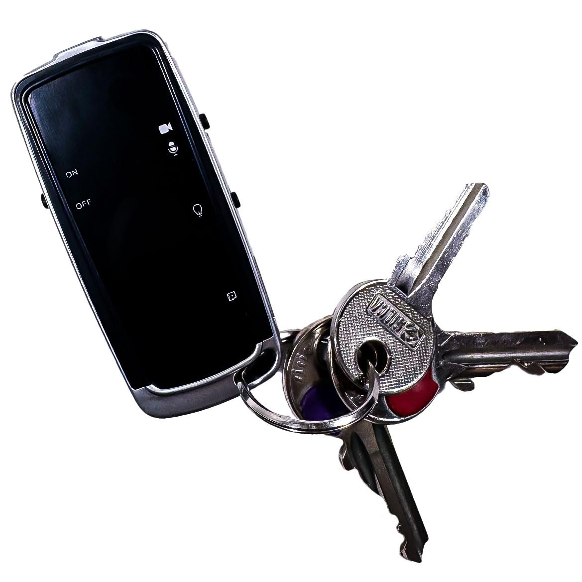 Caméra Keychain Facile à utiliser, Vidéo HD de Haute Qualité système One Touch pour Votre Sécurité (AV100)