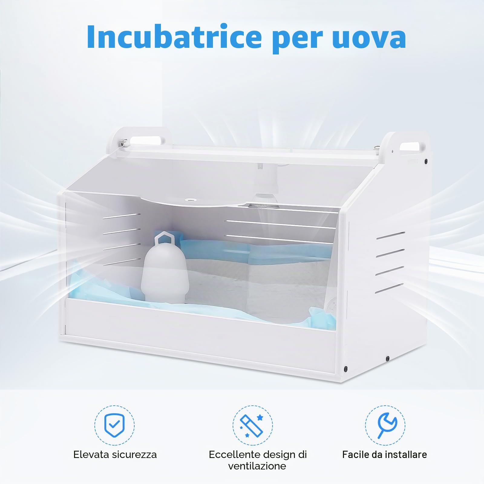 Scatola termica per pulcini, per pollame, pulcini, per pulcini, completamente automatica, con termometro e lampada di calore, per pollame, rettili e piccoli animali