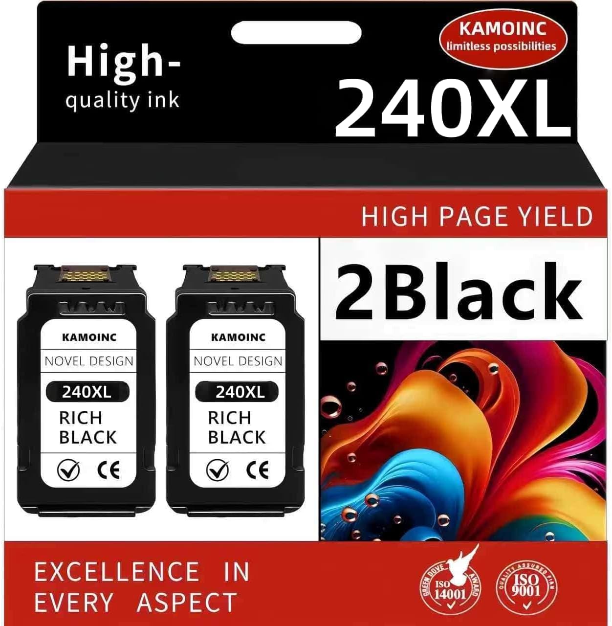 240XL Black Ink Cartridge Compatible for Canon PG 240 XL pg240 pg240xl Combo Pack for PIXMA MG3620 MG3600 MG3520 TS5120 MG2120 MX472 MX452 MX512 MX532 Printer (2 Black)