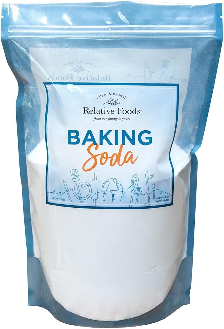 Relative Foods Baking Soda, 5 pounds, resealable bag, certified gluten free, no additives or condoms.