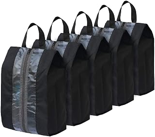 FATMUG Shoe Pouch Travel Organizer Packing and Gym - Footwear Portable Storage - Set of 5 - Black Price In India