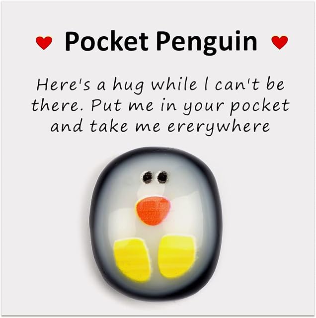 A Little Pocket Penguin Hug, Mini Animal Pocket Hug Penguin Decoration, Special Cute Penguin Pocket Keepsake Ornament, Encourage Gift for friends,lovers, Birthday, Wedding