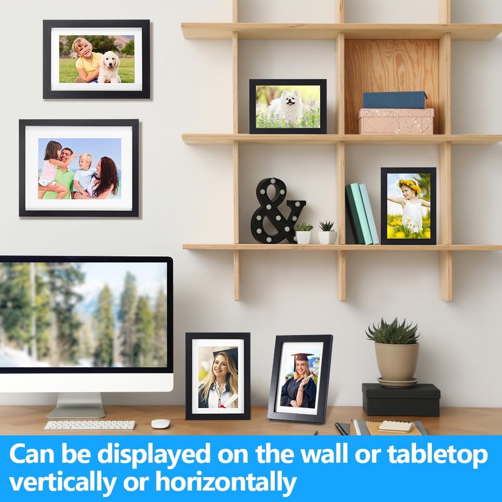 15 Pack Picture Frames Collage Wall Decor, Black Gallery Wall Frame Set, Gallery Frame Collage for Wall Hanging, Tabletop Display, Multi Sizes with 3pcs 8x10, 6pcs 5x7, 6pcs 4x6 Photo Frames